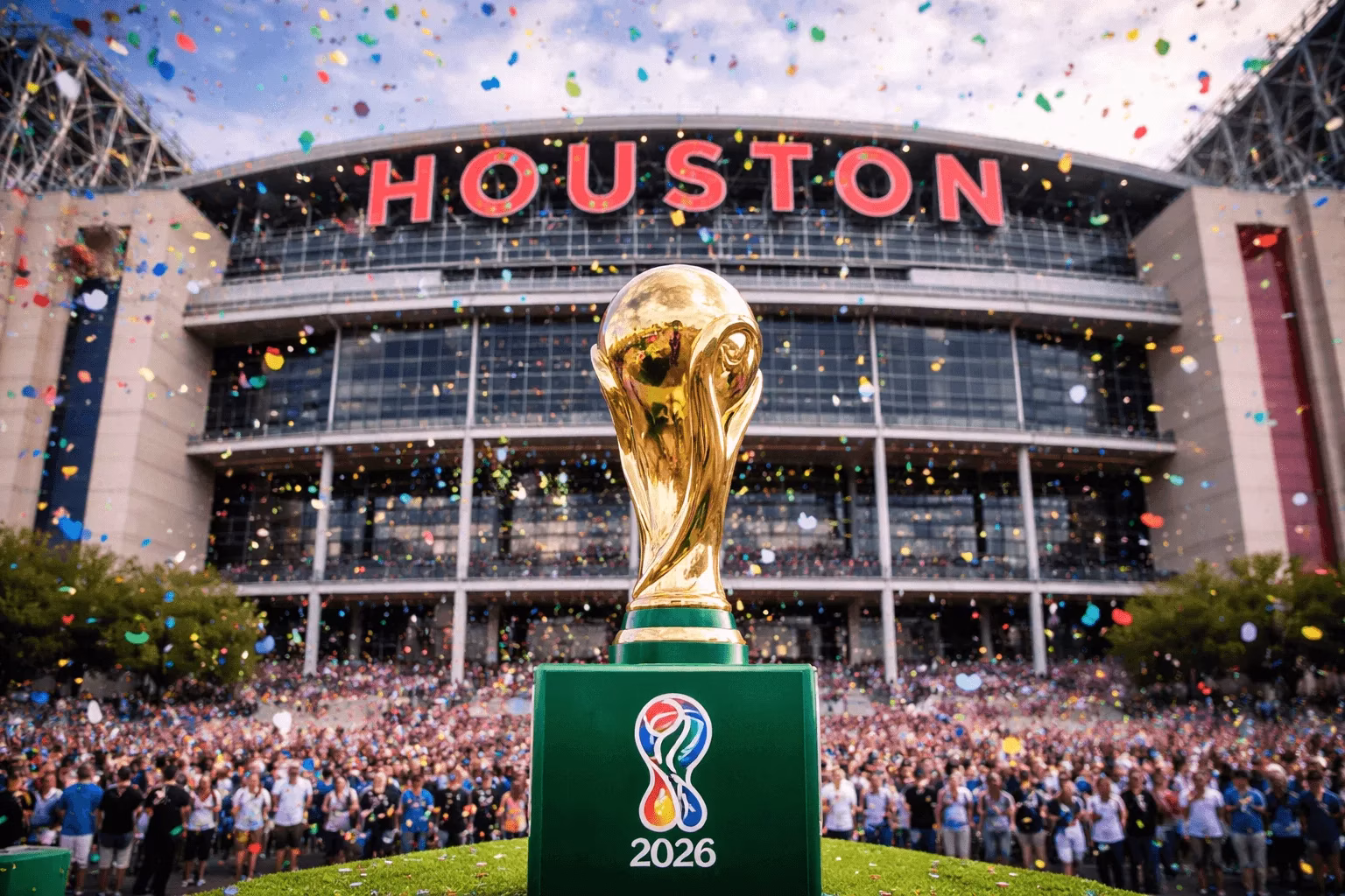 large 36-inch customized soccer ball sculpture painted by a Houston artist for the Art of Soccer campaign