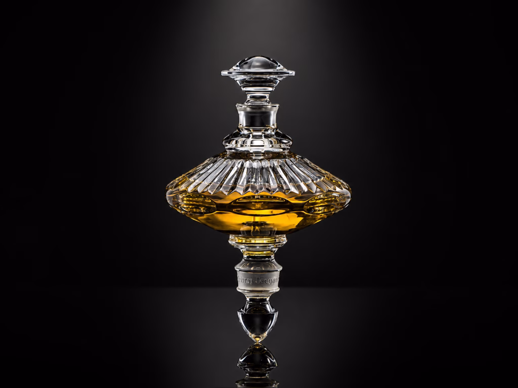 A pair of exquisite, handcrafted crystal spinning-top perfume flacons from the Henry Jacques Les Toupies collection